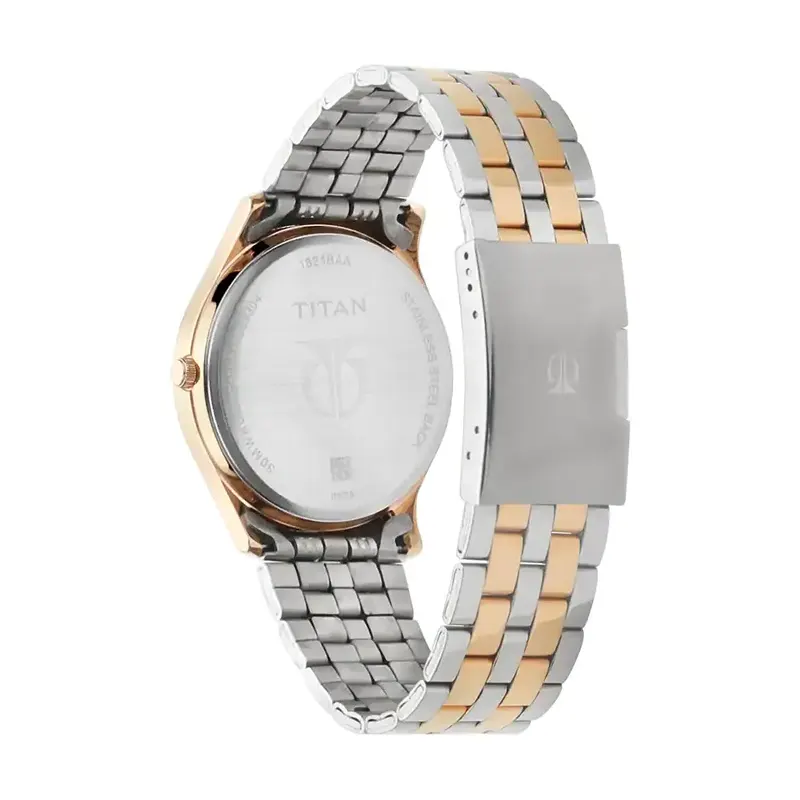 Titan Karishma Brown Dial Two-tone Men's Watch- 1824KM01